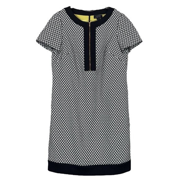Tahari ASL Dresses & Skirts - Tahari ASL Levine Geo Print Colorblock Zip Cocktail Dress Black White Size 8